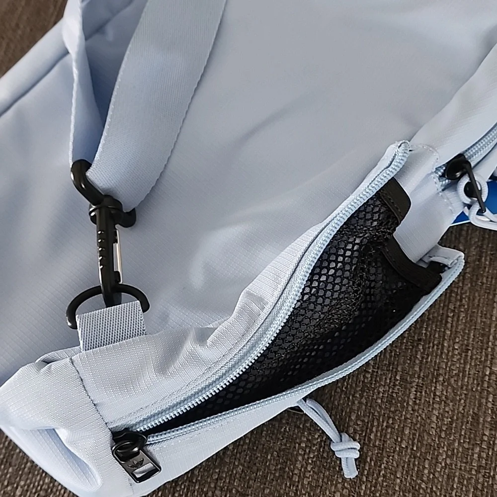 ADIDAS Utility Sling Bag Crossbody Purse Ash Blue Travel Athleisure Belt Street - Picture 8 of 12